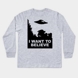 I Want To Believe Kids Long Sleeve T-Shirt